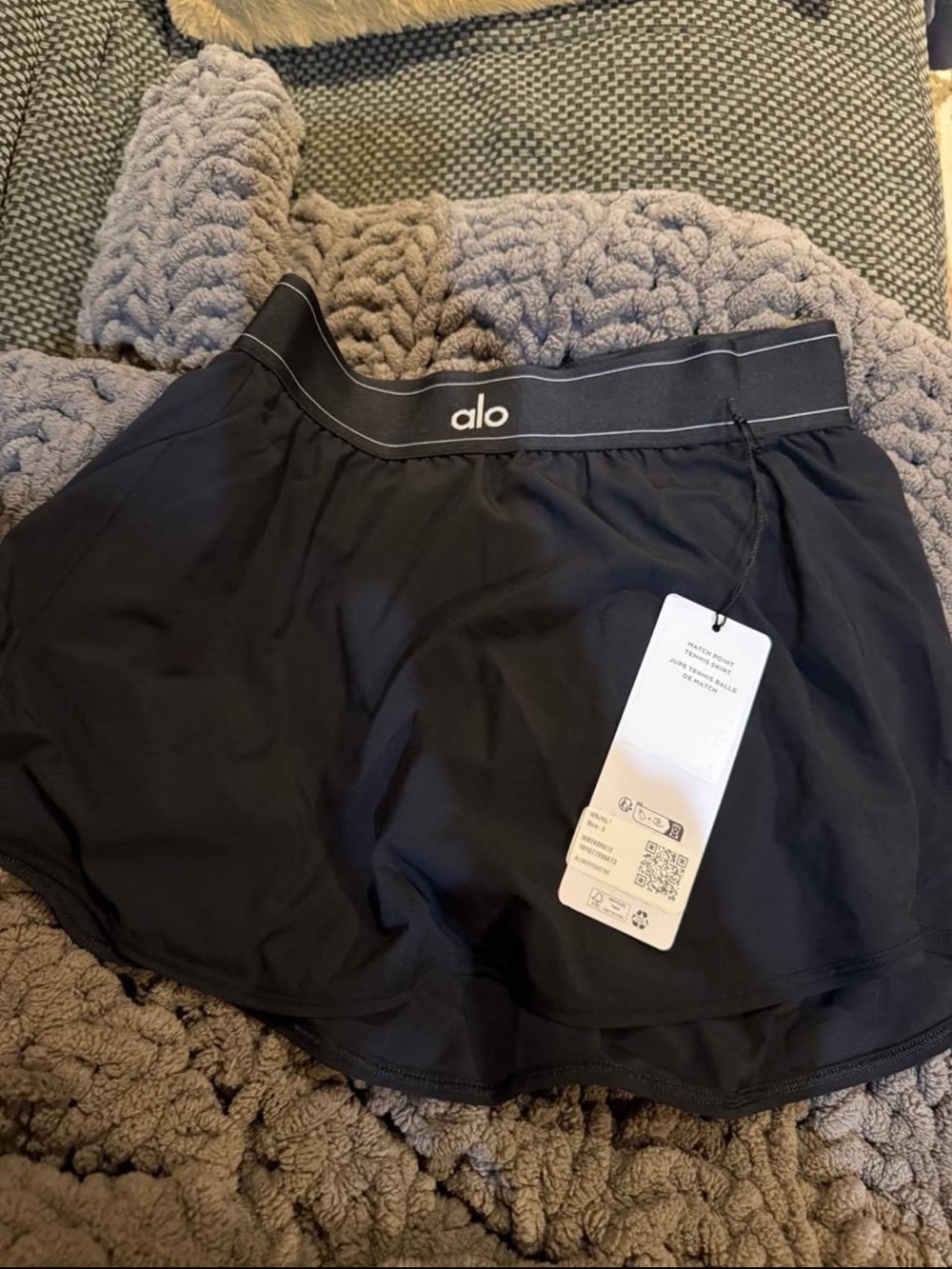 ALO Yoga Black Women's Athletic Skort with Branded Waistband